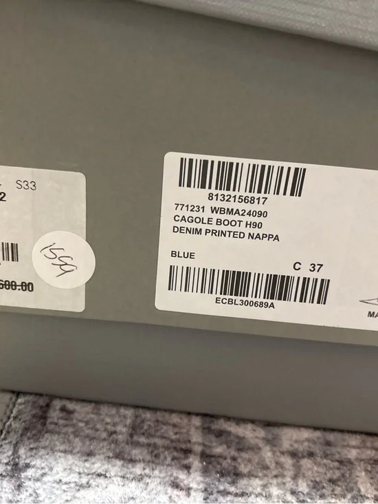 Balenciaga Washed Denim Knee-High Pointed-Toe Boots in Blue - Picture 4 of 9